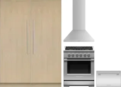 5 Piece Package Includes Refrigerator, Freezer, Range, Hood And Dishwasher